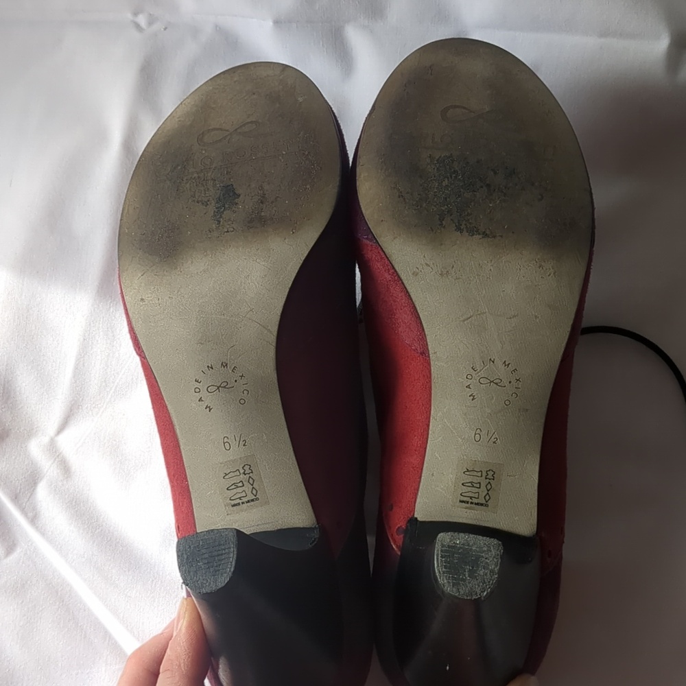 Carlo Rossetti burgundy colourblock suede Oxford heeled booties | Size 6.5 - Picture 2 of 7
